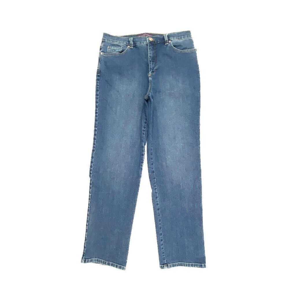 Gloria Vanderbilt Amanda Straight Leg Women's size 14 Dark Wash Blue Denim jeans